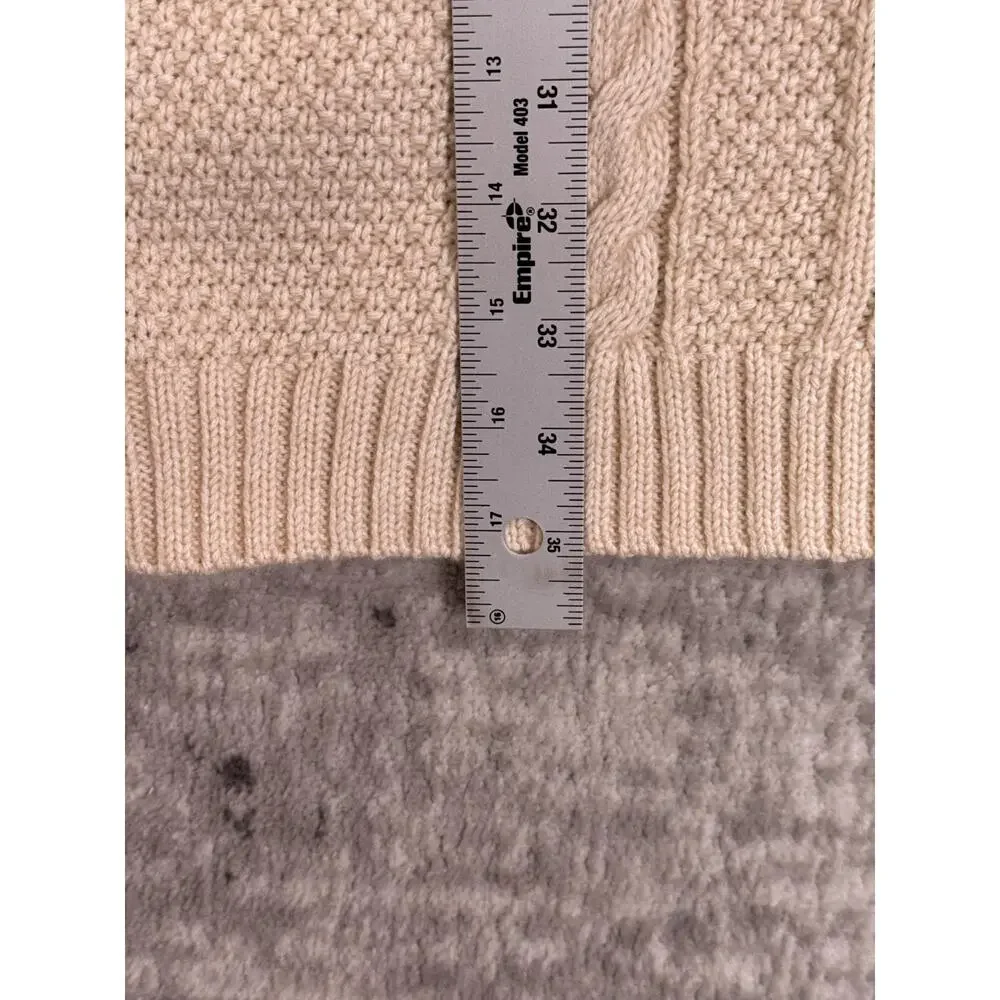 New Polo Ralph Lauren Sweater Dress Large Womens Chunky Cable Knit Ivory Cream